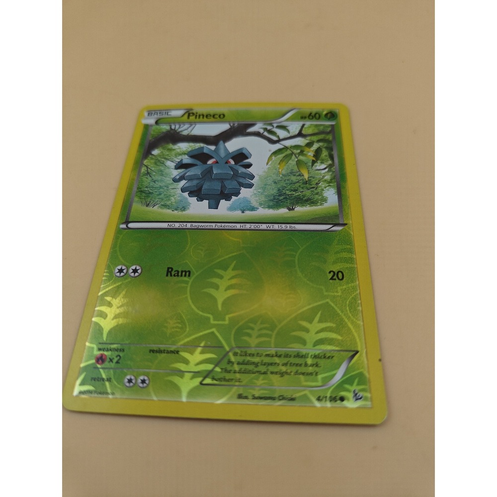 Pokemon Pineco 4/106 Reverse Holo Flashfire Common TCG Card NM LP